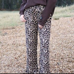 Lulu Mac Waffle Knit Leopard Print Pants